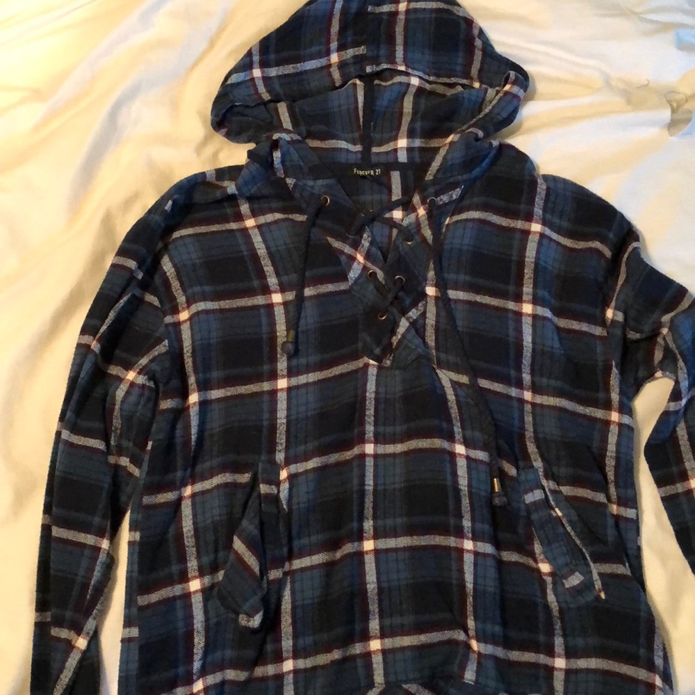 Blue oversized flannel - Forever 21